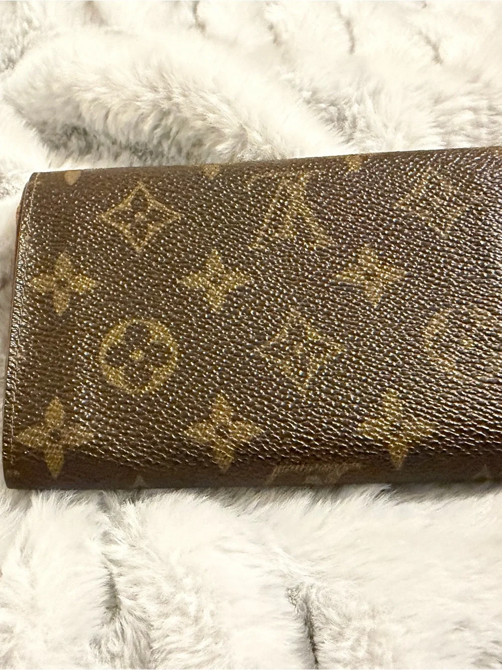 Louis Vuitton Brown Monogram Continental Wallet with Gold Hardware